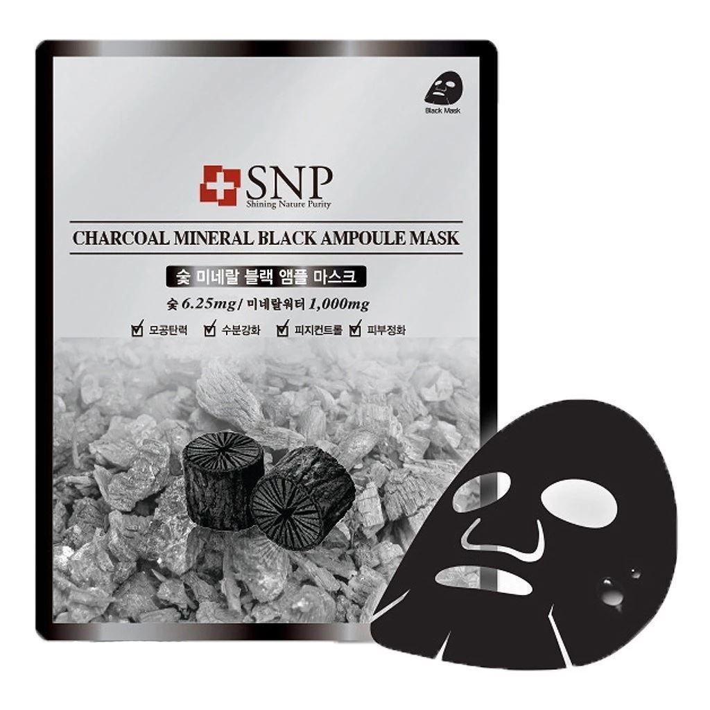SNP - Charcoal Mineral Black Ampoule Mask (Mască pentru Față)